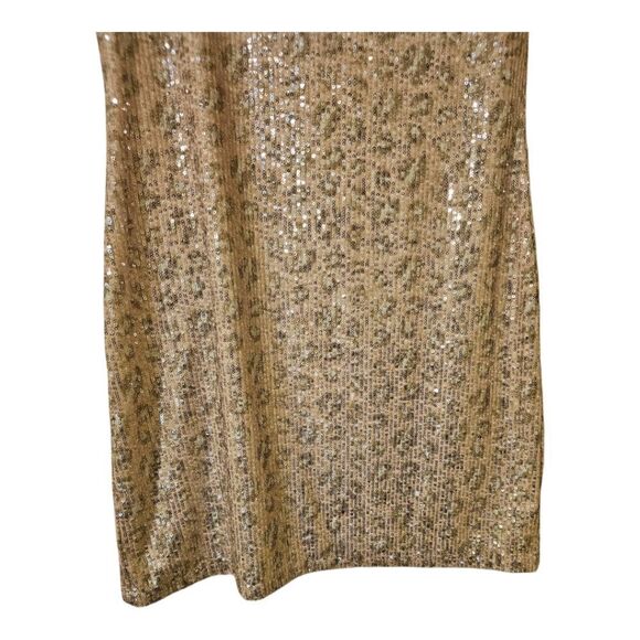 JUDE CONNALLY Ella Leopard Sequin Print Pullover Mini Dress - Size Medium - Picture 6 of 8